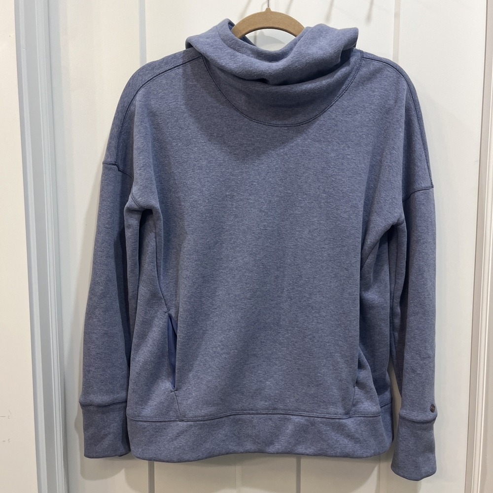 CALIA by Carrie Underwood Effortless Fleece Cowl Neck Hooded Blue Size Small